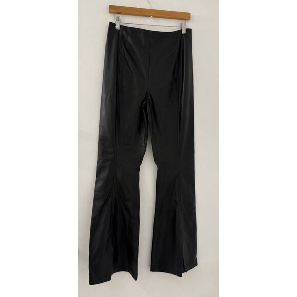 Free People We The Free Women’s Flare Slit Faux Leather Pants Black Size 30 - Picture 7 of 9
